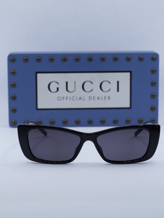 Gucci GG1681S 001 Cat Eye Sunglasses - Black/Grey main image 8